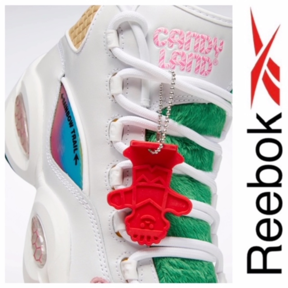 NWT REEBOK MEN'S CANDY LAND QUESTION MID BASKETBALL SHOES SIZE 9 - Picture 2 of 15